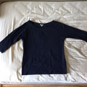 Gap Navy 3/4 Sleeved Cotton Top (Size S)